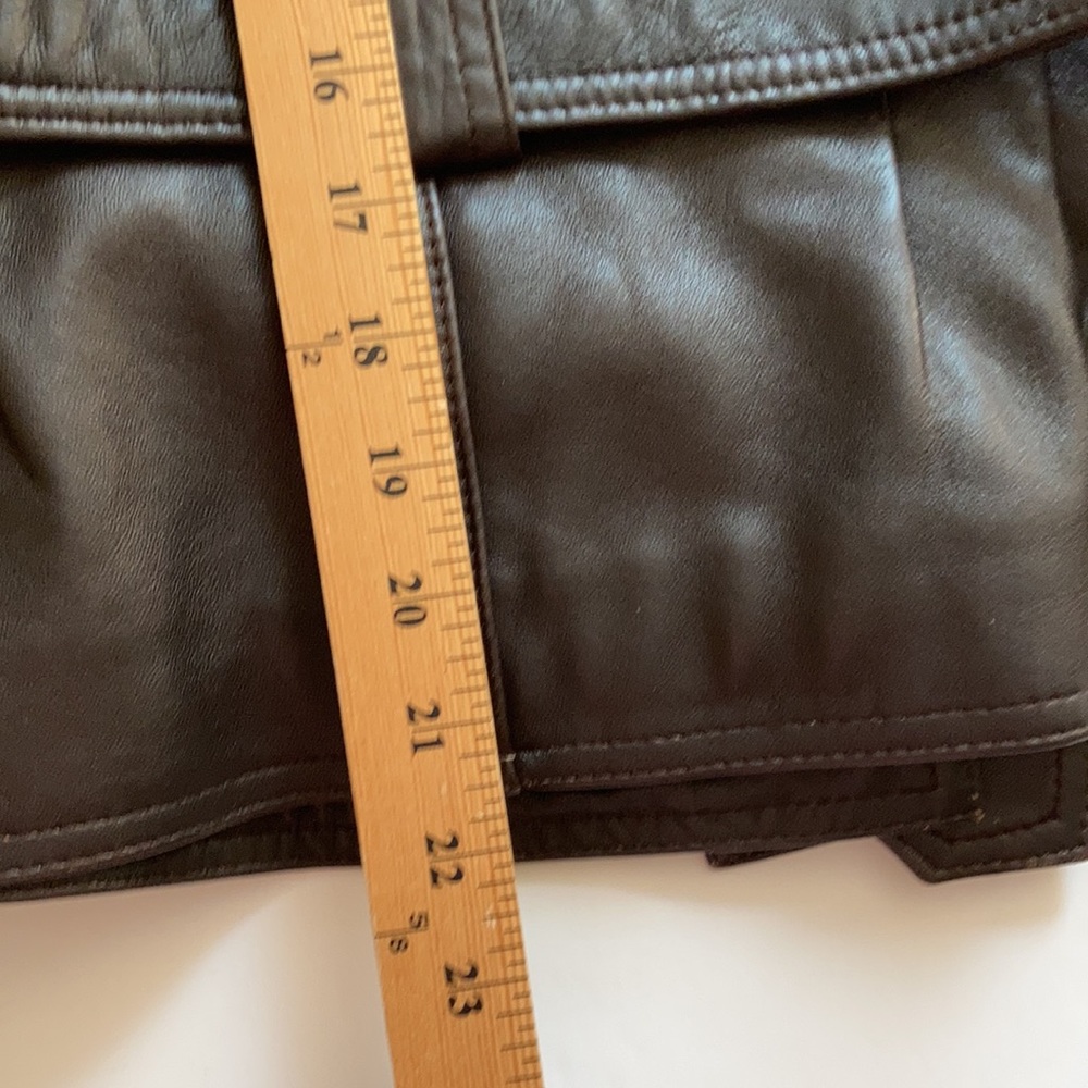 Chocolate Brown Leather Belted Jacket - Picture 13 of 16